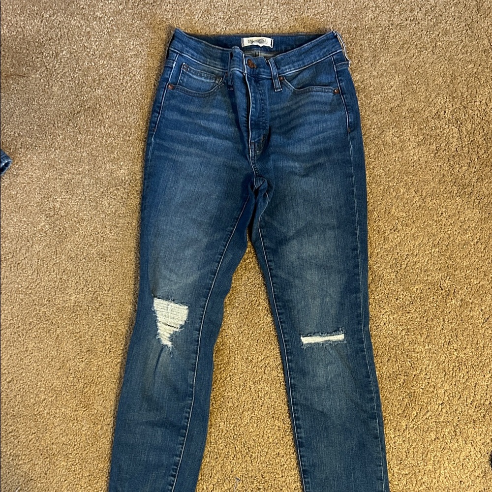 Madewell Women's Distressed Skinny Jeans in Blue